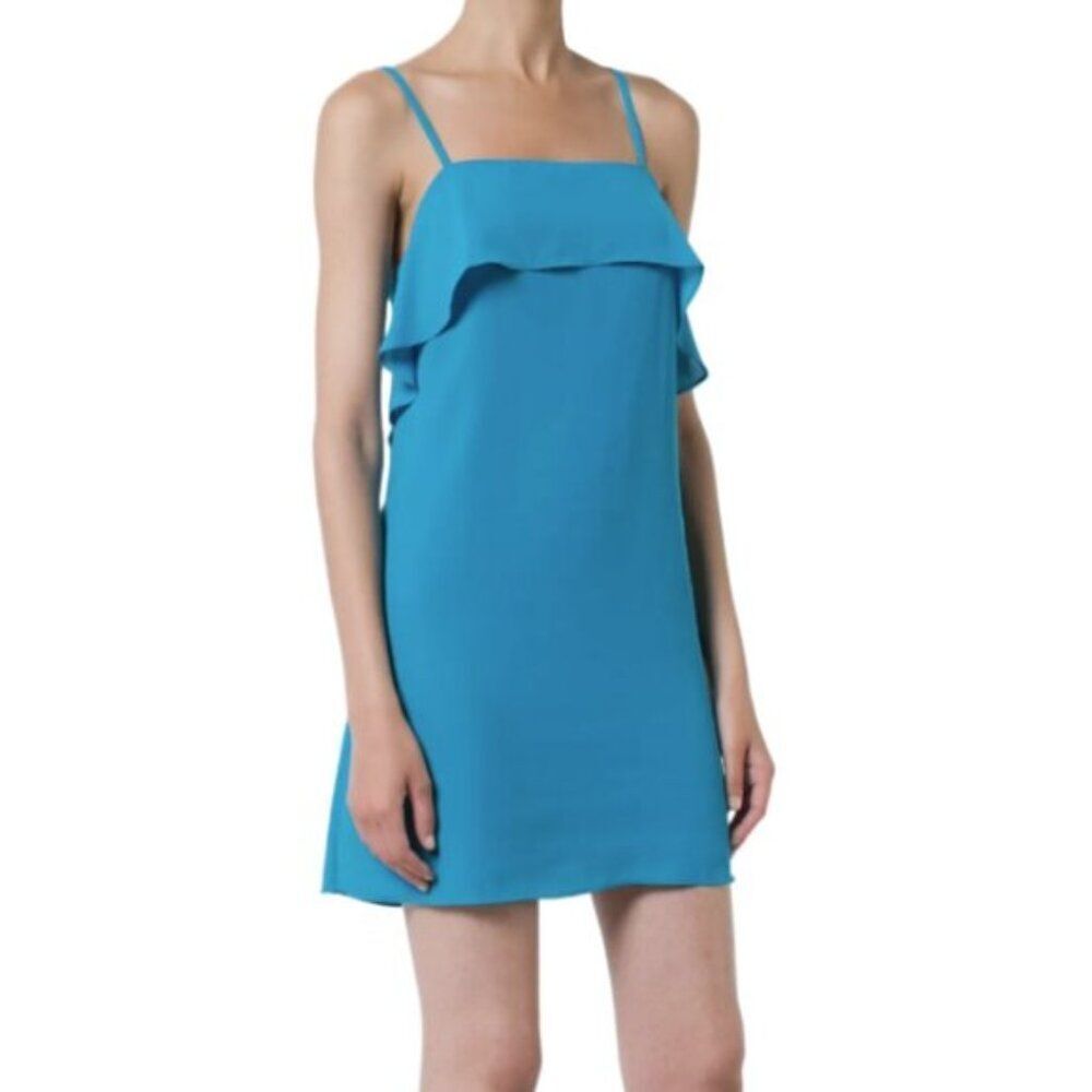 Alice + Olivia Etta ruffle mini slip dress S